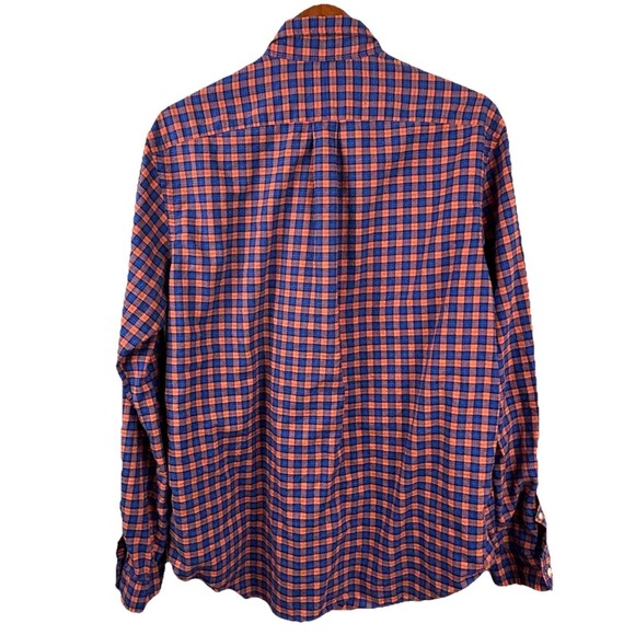 Ralph Lauren long Sleeve shirt Men XL Blue Red Tartan Blue Pony Cotton 52” - Picture 6 of 8